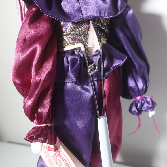 San Francisco Music Box 24" Harlequin Jester Porcelain Doll New Orleans Purple - Picture 8 of 10